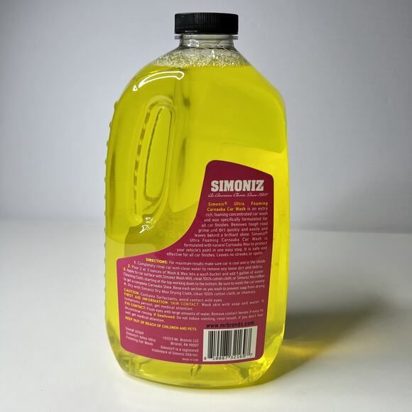Simoniz Carnauba Wax Deep Shine Car Wash & Wax Ultra High Foaming 64 fl oz New - Picture 2 of 2
